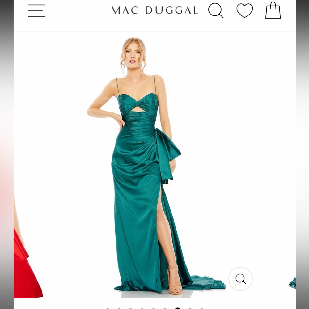 Mac Duggal- STRAPLESS CUT OUT SIDE BOW GOWN Style #68450